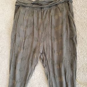 Free People cropped, harem ankle zip pants
